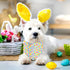 QIRUIMI 2 Pack Set Easter Dog Bandana, Adjustable Holiday Party Pets Rabbit Easter Egg Bandana Triangle Bibs Dog Cat