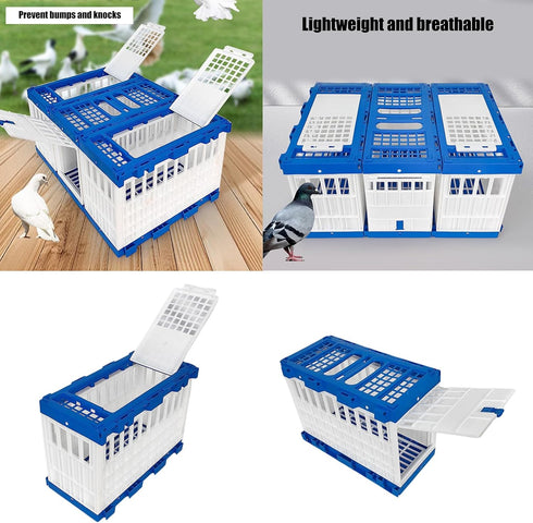 HERAON Foldable Bird Cage Carriers for Racing Pigeons Baby Parrots Outdoor Exercise