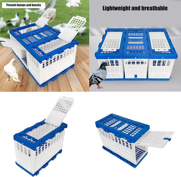 HERAON Foldable Bird Cage Carriers for Racing Pigeons Baby Parrots Outdoor Exercise