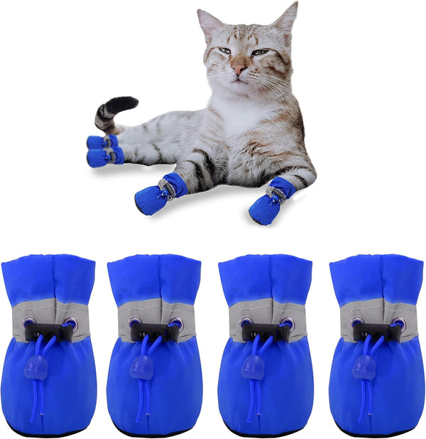 YAODHAOD Dog Shoes for Hot Pavement, Anti-Slip Sole Dog Boots & Paw Protector for Small Medium Dogs, 4PCS (Blue, Size: