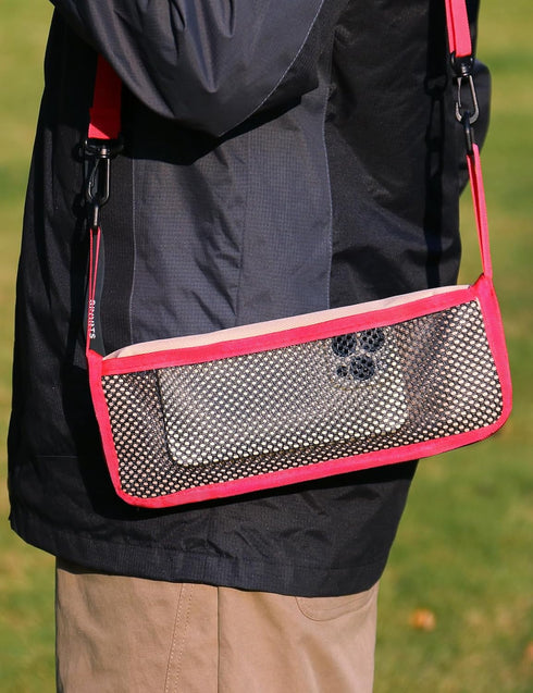 Generic 2-in-1 25x29x26cm, Portable Folding Stool with Crossbody Carry, Converts to Bag with Mesh Storage, Oxford