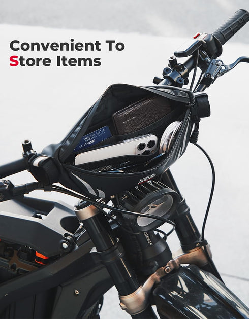 KEMIMOTO Universal Waterproof Motorcycle Handlebar Bag - Front Storage Bag for Sur-Ron Light Bee X & Talaria Sting