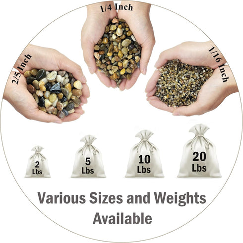 5lbs Aquarium Gravel, Pea Gravel for Indoor Plants, 1/4 Inch Decorative River Rocks for Fish Tank