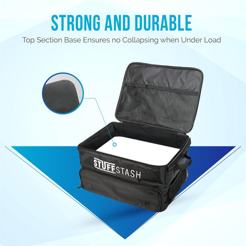 STUFFSTASH Golf Trunk Organizer; Strong, Won't Collapse; Storage for Tees, Gloves, Balls; Essential Golfer Gift for Men