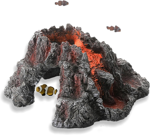 Volcano Shape Aquarium Decorations, Resin Fish Tank Cave Ornaments, Fish Sleep Rest House