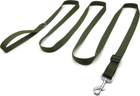 10FT Adjustable Dog Leash, Nylon for Medium Large Dogs, Green