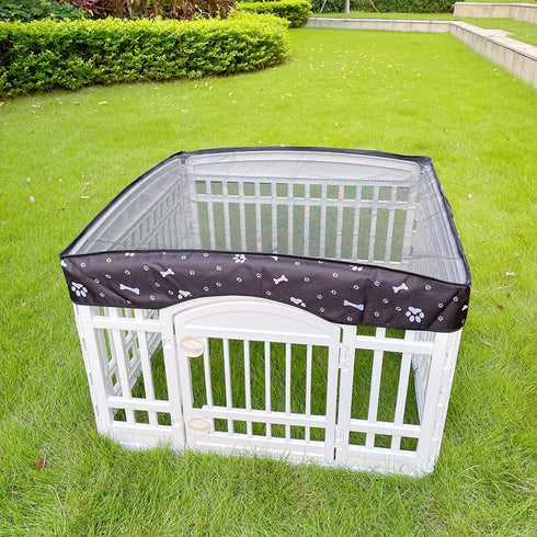 Dog Playpen Mesh Top Cover for 36" Inch Pet Playpen with 4 Panels, Ideal for Indoor/Outdoor Use (Black)