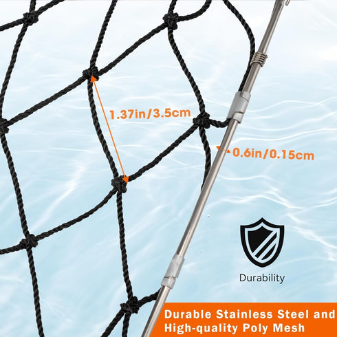2 Set QualyQualy Castable Crab Trap Kit, Foldable Crabbing Net with Rope & Bait Clip, Crab Snare/Pots/Traps for Blue