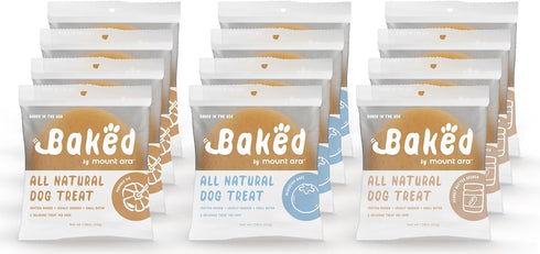 Chill Baked Human Grade All Natural Dog Biscuits, Peanut Butter Dog Treats, 1.75 Oz Bulk Cookies, Pack of 24