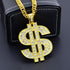 FUNKA Gold Chain Dog Collar - Adjustable Cuban Link Necklace with Crystal Dollar Sign Pendant for Cute Fashion Pet