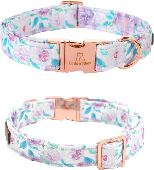 Lionheart glory Purple Dog Collar, Adjustable Collar with Bowtie, Soft Gift Collar for Small Dogs