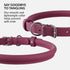 CollarDirect Rolled Leather Dog Collar, Soft Padded Round Puppy Collar, Handmade Genuine Leather Collar Dog Small Large Cat Collars 13 Colors (8-11 Inch, Pink Smooth)