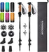 KINGGEAR Adjustable Hiking Poles, Walking Sticks with Quick Flip Lock, Lightweight Collapsible, Durable Aluminum
