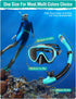 Snorkel Set for Adults, Anti-Fog Panoramic Swim Mask, Dry Top Snorkel Kit with Carry Bag for Scuba Diving Travel