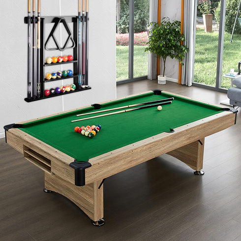 Pool Stick Holder, Solid Wood Cue Stick Holder for Billiard Room, Bar Room, Game Room (Black)