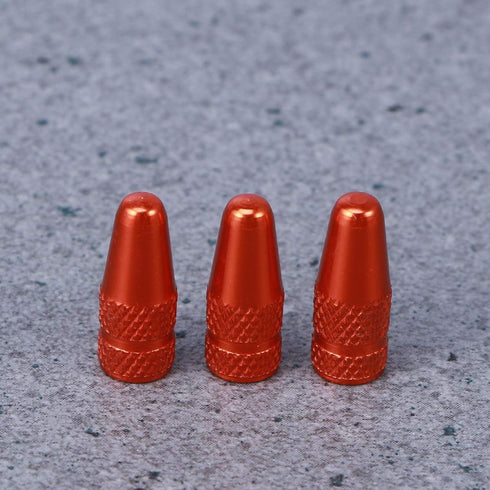 VORCOOL 6pcs Bike Valve Caps, Aluminum Alloy French Style Bicycle Tire Valve Dust Covers in Orange