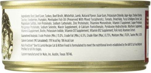 Nulo Cat Grain-Free Wet Cat Food - Beef & Lamb - 24 x 5.5 oz