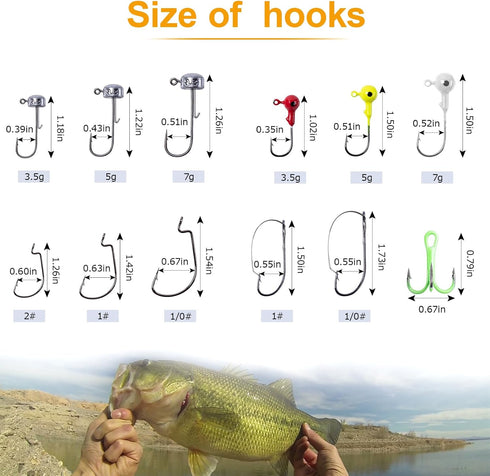 Goture 450 Pcs Fishing Lures Accessories Kit with Tackle Box, Hooks, Minnow, Crankbait, Frog, Popper, Lure