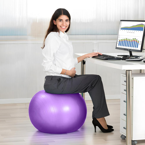 HANABASS Yoga for Exercise Extra Thick Stability Inflator for Core Strength and Fitness Routines Design Burst Material