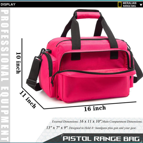 Tactical Gun Range Bag, Padded Shooting Range Duffle for Handguns, Pistols, and Ammo