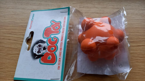 Bumpy Bouncy Solid Rubber Ball, Great Chew Toy for Teething Puppies, Orange