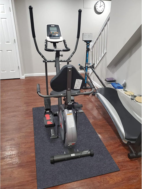 Fitness Equipment Mats - Protective Flooring Under Elliptical Machine Mat, Absorbent/Waterproof, Washable (24" x 44")