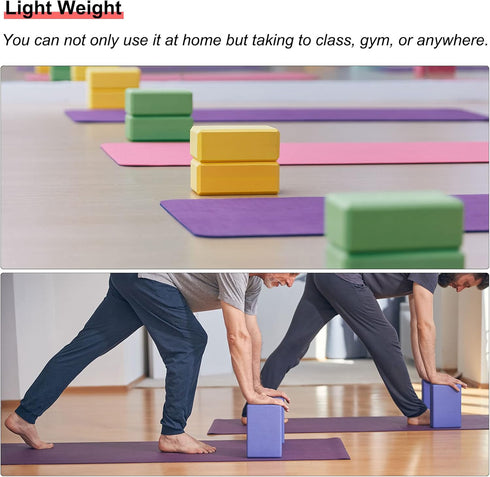 uxcell Yoga Block – Light Weight High-Density EVA Foam Brick for Beginners, Yogis, Pilates, Meditation