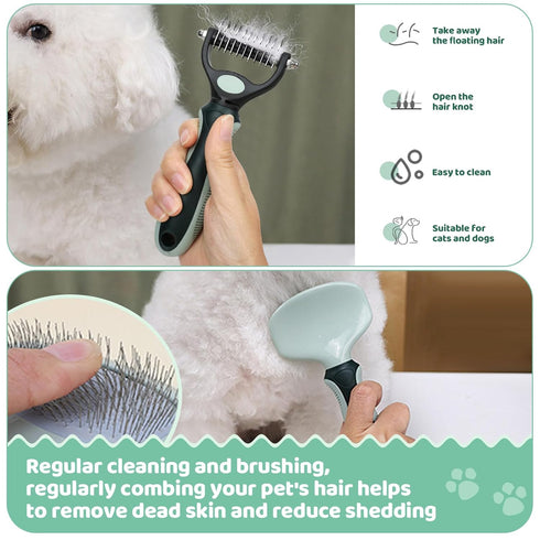 LAMLENT 8-in-1 Trimming Set, Pet Grooming Kit for Dogs & Cats - Includes Slicker Brush, Nail Clippers, Comb, Scissors