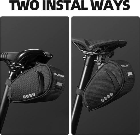 ROCKBROS Bike Saddle Bag Under Seat Pack Pouch for Cycling with Adjustable Mounting