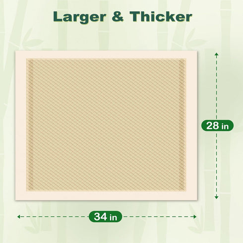 28"x34", 4-Corner (40 Counts) MIZOK Dog Pee Pads Extra Large Bamboo Puppy Pads Super Absorbent & Leak-Proof, Adhesive