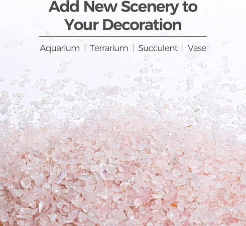 T4U 2 LB, Tumbled Chips Stones Crushed Crystal Quartz Irregular Shaped Gravel Pebble Healing Stone, DIY Smoothed Rock
