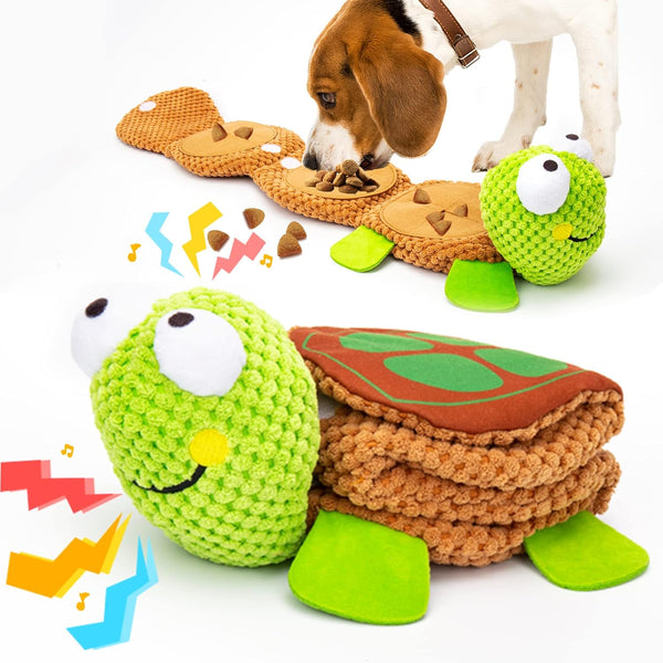 lilfrd Dog Puzzle Toys - Enrichment Squeaky Crinkle Snuffle Treat Dispensing Smart