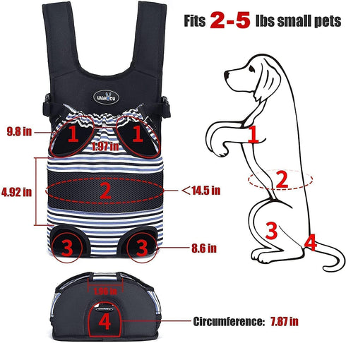 Pet Carrier Backpack, Adjustable Pet Front Dog Carrier for Traveling Hiking Camping, Legs Out Easy-Fit for Small Cats