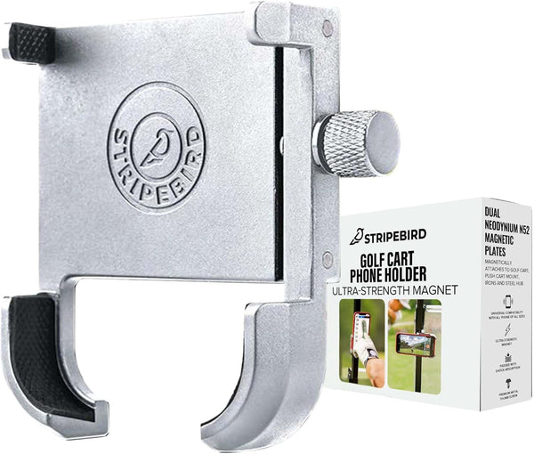 Original Magnetic Golf Cart Phone Holder - Neodymium N52 Magnets Cell Phone Mount for iPhone, Samsung & Others
