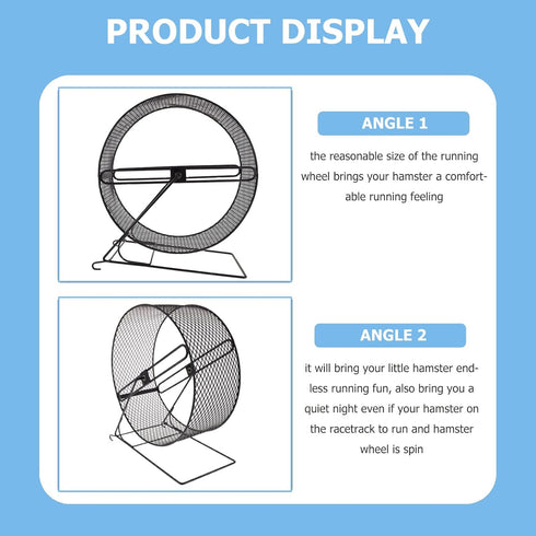 11.02X10.23X5.90In POPETPOP Silent Hamster Running Wheel with Rack - Quiet Exercise Toy for Small Pets Including