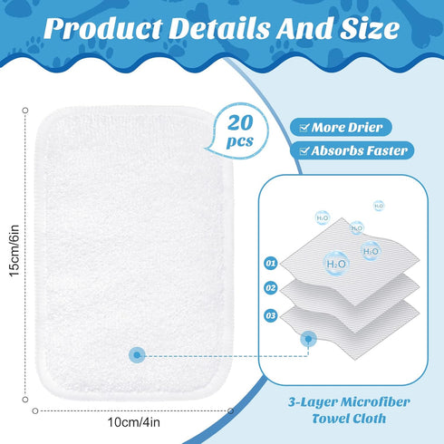 20-Pack Washable Dog Diaper Pads - Reusable Liners for Small to Medium Female Dogs