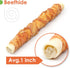 MON2SUN 9 Inch 23.28oz (6 Count-Pack 1) Dog Treats, Chicken Wrapped Rawhide Rolls Snacks, Teeth Cleaning and Long