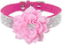 Rhinestone Dog Collar - Cute Dazzling Soft Suede Leather Collar with Crystal Diamond for Dogs and Cats (Hot Pink5, M)