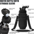 Fimibuke 32 oz 1L Water Bottle with Sleeve - BPA Free Leakproof Sport Large Plastic Motivational Water Bottle