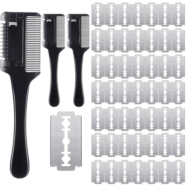 3 Pcs Pet Dog Cat Razor Comb | 50 Pcs Replacement Razors | Grooming Tool for Dog Cat