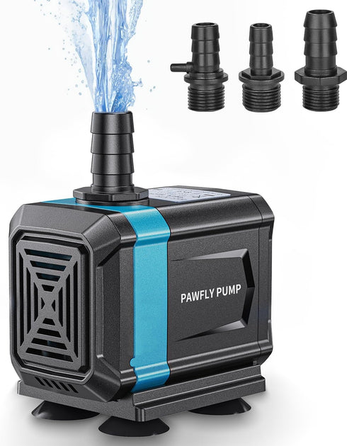 Pawfly 550 GPH Aquarium Submersible Water Pump, Ultra Quiet with 6.5 ft Lift Height for Fish Tanks, Ponds, Gardens