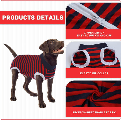 Recovery Suit for Dogs, Pet Recovery Suit After Surgery, Male Female Dog Neuter, Striped Abdominal Surgical Suit,