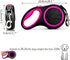 Segarty 26ft Retractable Dog Leash, Heavy Duty Nylon Tape for Medium Large Dogs Up to 110Lbs, Pink