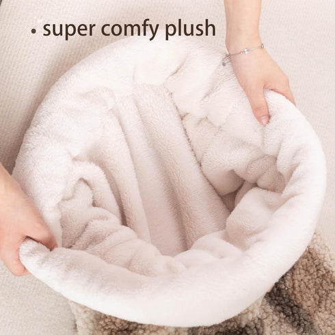 Cozy Cat Bed Cave Sleeping Bag, Pet Mat Warming Pad Sack for Cats and Small Dog,Burrowing Soft Comfortable Bed(