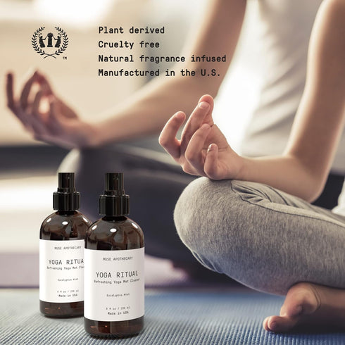 4 oz, Muse Apothecary Yoga Ritual - Aromatic and Refreshing Yoga Mat Cleaner, Infused with Essential Oils - Eucalyptus