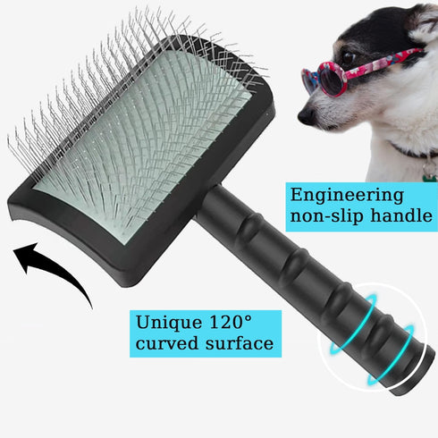 Large Slicker Brush for Dogs & Cats, Extra Long Pin Shedding Brush for Long Haired Pets, 25mm (1"), Black
