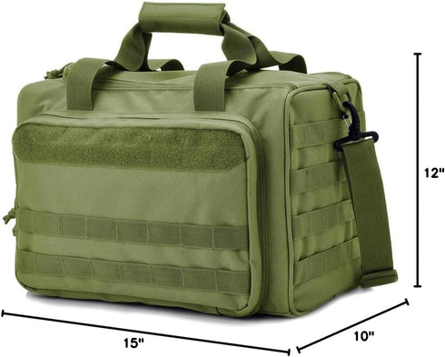 Tactical Gun Range Bag, Deluxe Pistol Shooting Range Duffle Bags