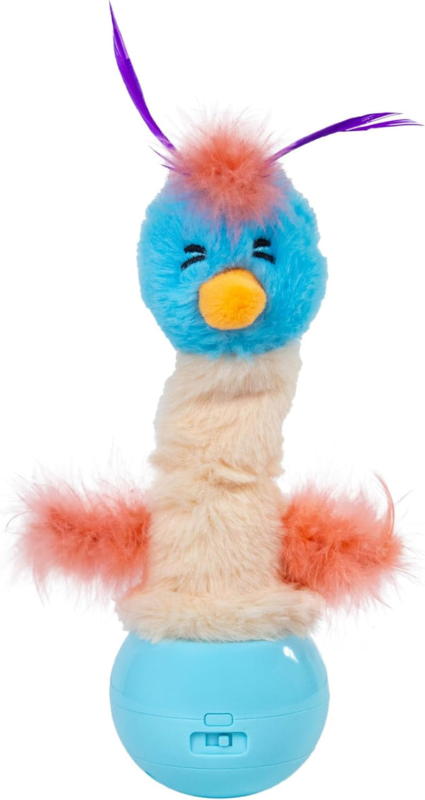 Catstages Electronic Dancing Ostrich Interactive Cat Toy, Wobbles and Plays Music, Battery