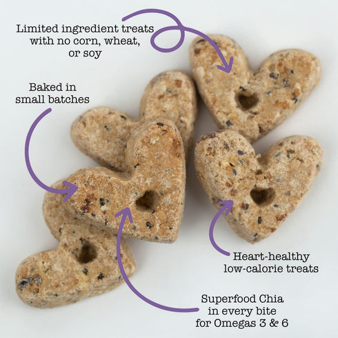 EVERYDAYS PB’N JELLY Crunchy Heart Shaped Treats, 6 Ounce Bag, All Natural Protein Packed Dog Biscuits