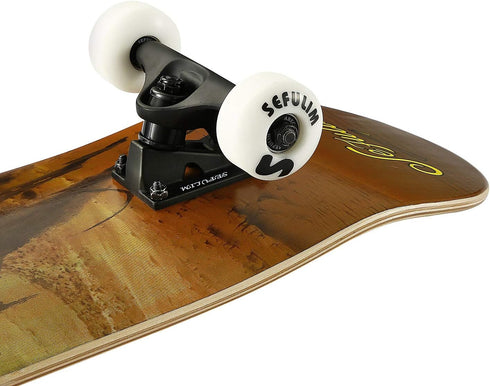 Sefulim Complete Skateboard - 31 x 8 Inch 7 Layer Canadian Maple Double Kick Deck for Boys Girls Teens Adults